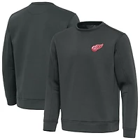 Men's Antigua Pewter Detroit Red Wings Relevant Lightweight Pullover Sweatshirt