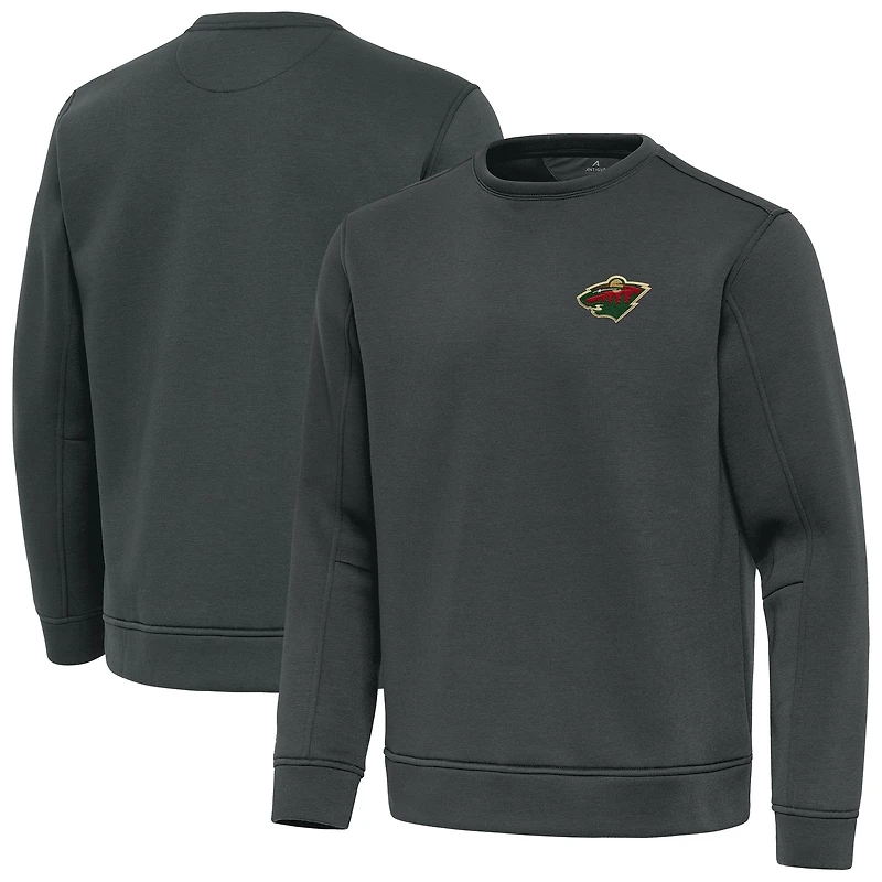 Men's Antigua Pewter Minnesota Wild Relevant Lightweight Pullover Sweatshirt