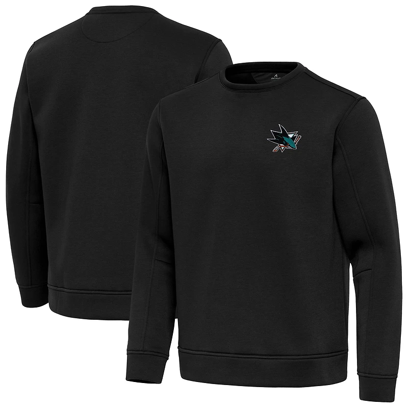 Men's Antigua Black San Jose Sharks Relevant Lightweight Pullover Sweatshirt