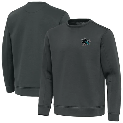 Men's Antigua Pewter San Jose Sharks Relevant Lightweight Pullover Sweatshirt