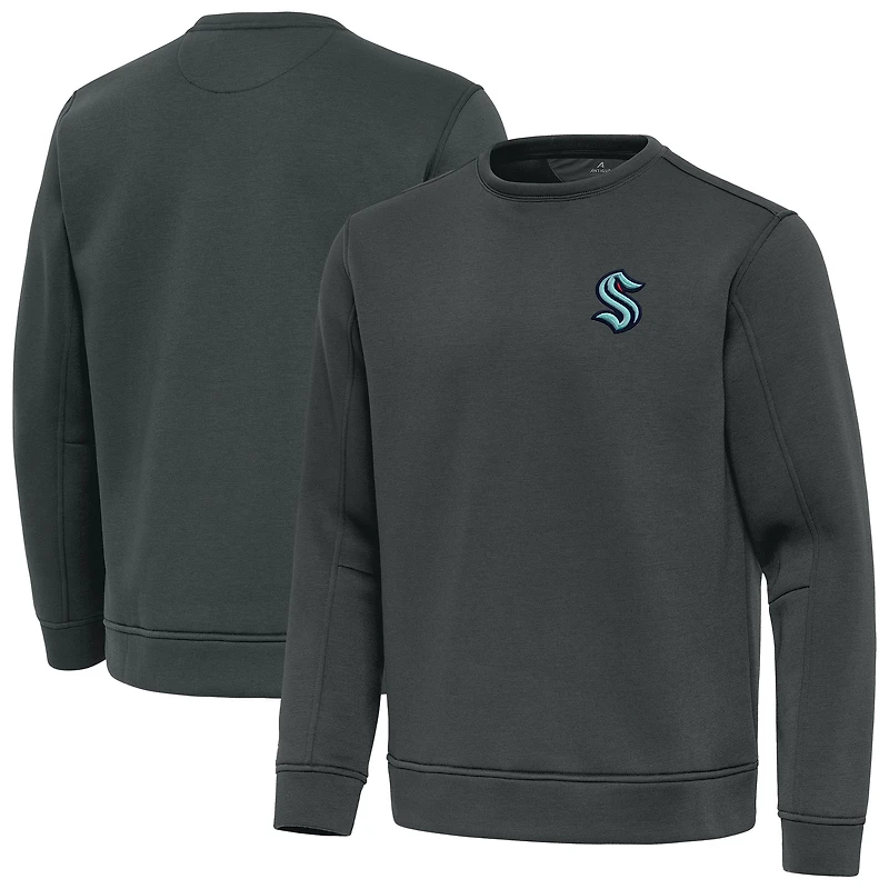 Men's Antigua Pewter Seattle Kraken Relevant Lightweight Pullover Sweatshirt