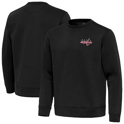 Men's Antigua Black Washington Capitals Relevant Lightweight Pullover Sweatshirt