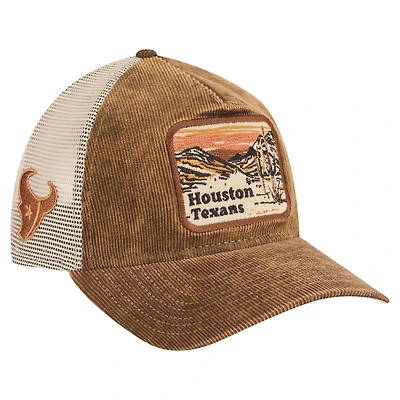 Men's New Era Brown/Cream Houston Texans Vintage Landscape 9TWENTY A-Frame Adjustable Hat