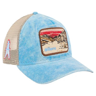 Men's New Era Light Blue/Cream Houston Oilers Vintage Landscape 9TWENTY A-Frame Adjustable Hat