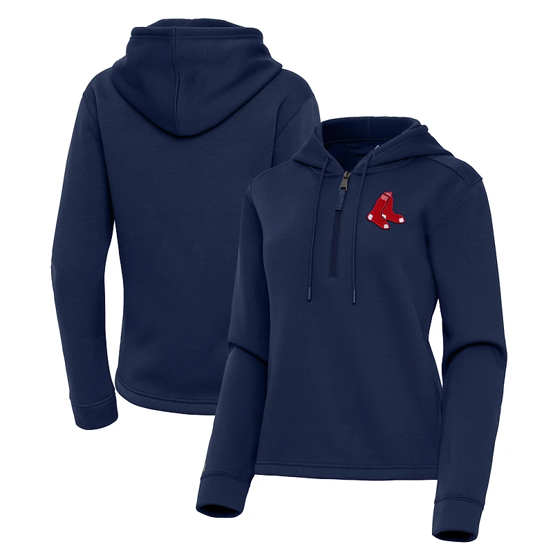 Women's Antigua  Navy Boston Red Sox Contemporary Quarter-Zip Hoodie