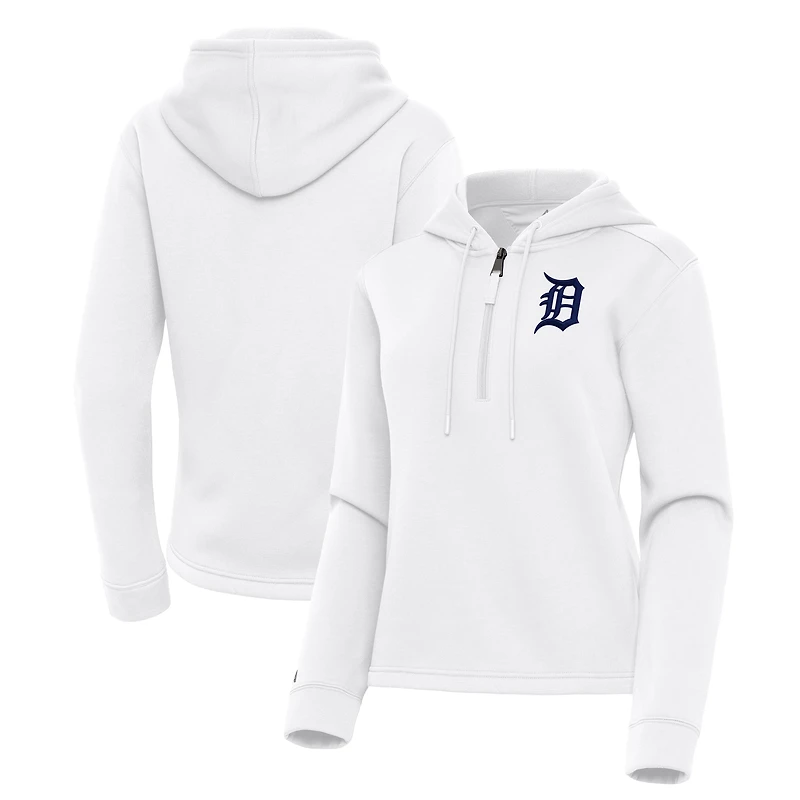 Women's Antigua Detroit Tigers Contemporary Quarter-Zip Hoodie