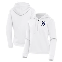 Women's Antigua Detroit Tigers Contemporary Quarter-Zip Hoodie