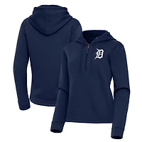 Women's Antigua  Navy Detroit Tigers Contemporary Quarter-Zip Hoodie