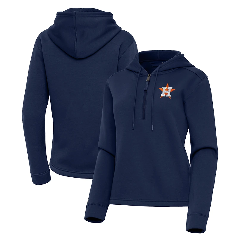 Women's Antigua  Navy Houston Astros Contemporary Quarter-Zip Hoodie