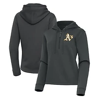 Women's Antigua Pewter Athletics Contemporary Quarter-Zip Hoodie