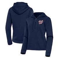 Women's Antigua  Navy Washington Nationals Contemporary Quarter-Zip Hoodie