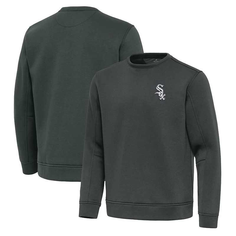 Men's Antigua Pewter Chicago White Sox Relevant Lightweight Pullover Sweatshirt