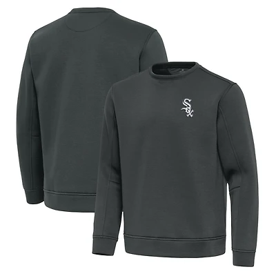 Men's Antigua Pewter Chicago White Sox Relevant Lightweight Pullover Sweatshirt