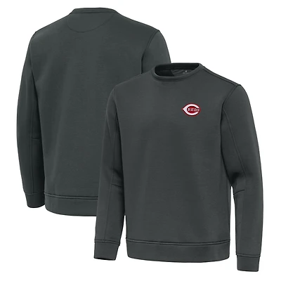 Men's Antigua Pewter Cincinnati Reds Relevant Lightweight Pullover Sweatshirt
