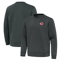 Men's Antigua Pewter Cincinnati Reds Relevant Lightweight Pullover Sweatshirt