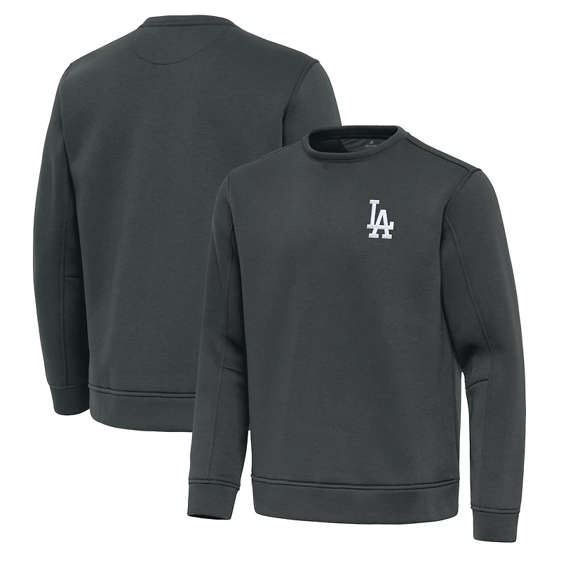 Men's Antigua Pewter Los Angeles Dodgers Relevant Lightweight Pullover Sweatshirt