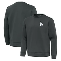 Men's Antigua Pewter Los Angeles Dodgers Relevant Lightweight Pullover Sweatshirt