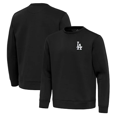 Men's Antigua Black Los Angeles Dodgers Relevant Lightweight Pullover Sweatshirt