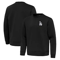 Men's Antigua Black Los Angeles Dodgers Relevant Lightweight Pullover Sweatshirt