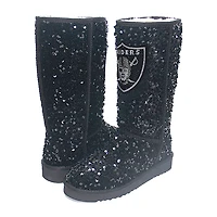 Women's Cuce  Black Las Vegas Raiders Tall Sequin Boots