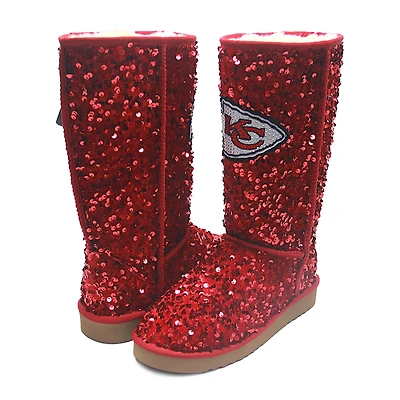 Women's Cuce  Red Kansas City Chiefs Tall Sequin Boots