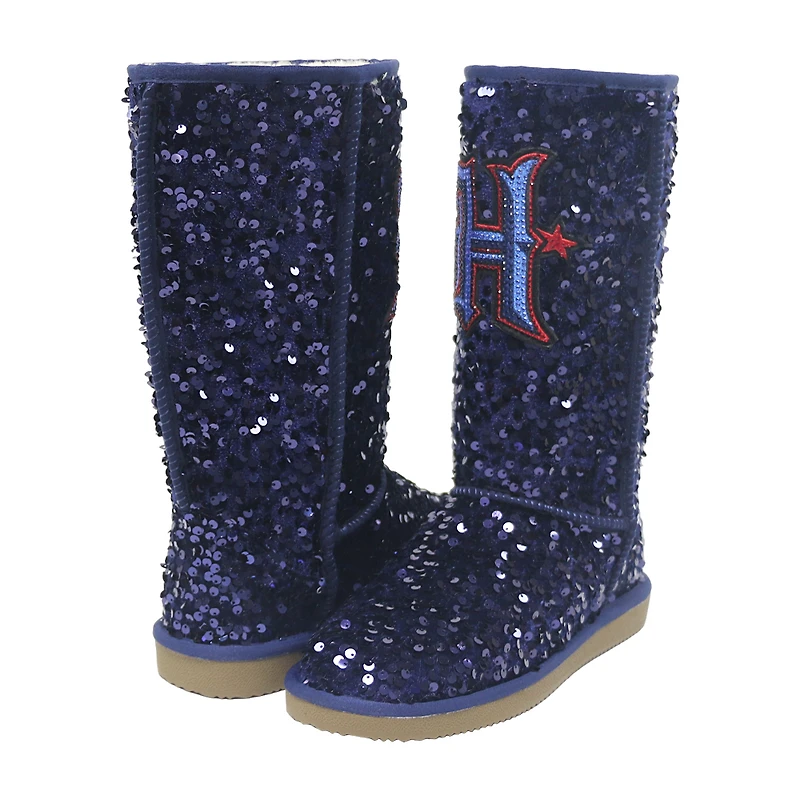 Women's Cuce  Navy Houston Texans Tall Sequin Boots