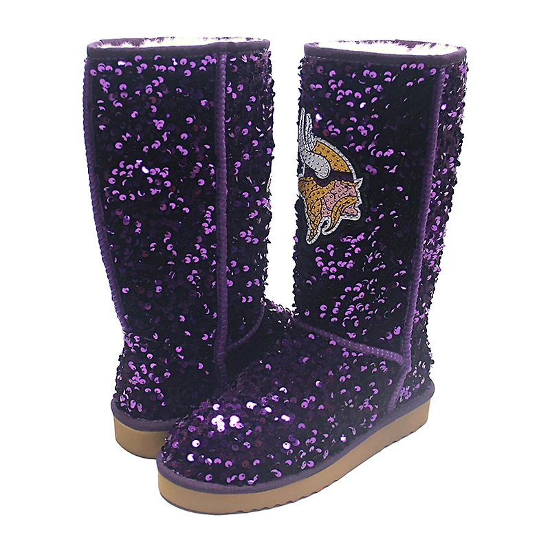 Women's Cuce Purple Minnesota Vikings Tall Sequin Boots