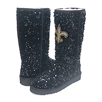 Women's Cuce  Black New Orleans Saints Tall Sequin Boots