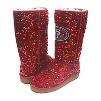 Women's Cuce  Scarlet San Francisco 49ers Tall Sequin Boots