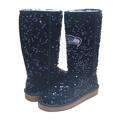 Women's Cuce  College Navy Seattle Seahawks Tall Sequin Boots