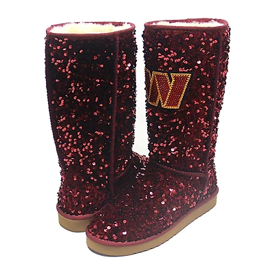 Women's Cuce  Burgundy Washington Commanders Tall Sequin Boots