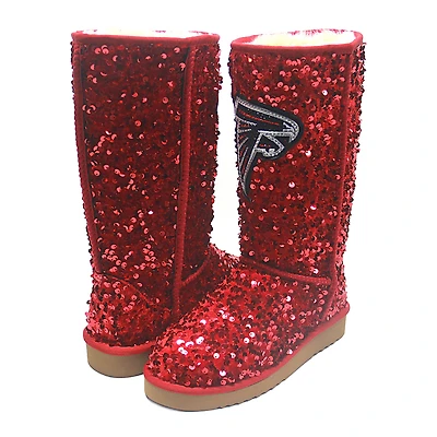 Women's Cuce  Red Atlanta Falcons Tall Sequin Boots