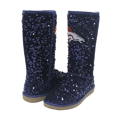 Women's Cuce  Navy Denver Broncos Tall Sequin Boots