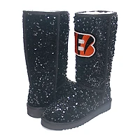 Women's Cuce  Black Cincinnati Bengals Tall Sequin Boots