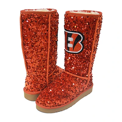 Women's Cuce  Orange Cincinnati Bengals Tall Sequin Boots