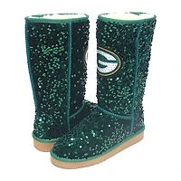 Women's Cuce  Green Green Bay Packers Tall Sequin Boots