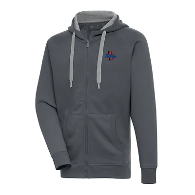 Men's Antigua Charcoal Tulsa Golden Hurricane Victory Full-Zip Hoodie
