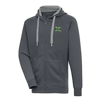 Men's Antigua Charcoal Marshall Thundering Herd Victory Full-Zip Hoodie