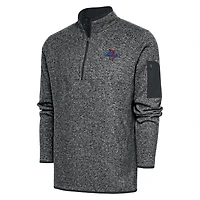 Men's Antigua  Heather Gray Tulsa Golden Hurricane Big & Tall Fortune Quarter-Zip Pullover Jacket