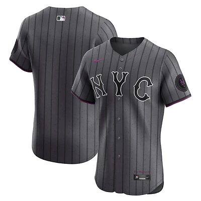 Men's Nike Gray New York Mets City Connect Elite Jersey