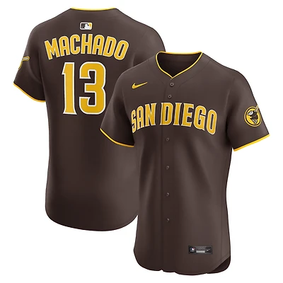 Men's Nike Manny Machado Brown San Diego Padres Road Elite Jersey
