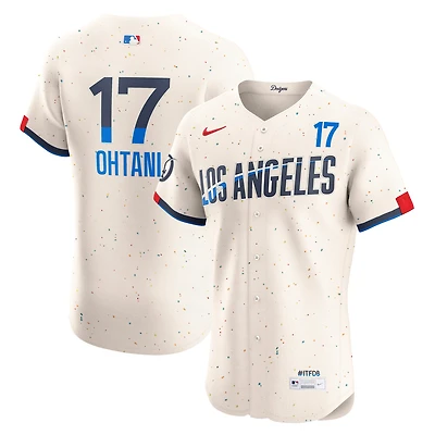 Men's Nike Shohei Ohtani Cream Los Angeles Dodgers City Connect Elite Jersey