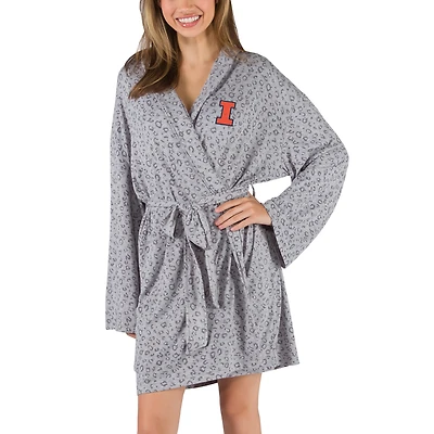 Women's Concepts Sport  Gray Illinois Fighting Illini Frill Hacci Knit Robe