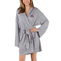 Women's Concepts Sport  Gray Ohio State Buckeyes Frill Hacci Knit Robe