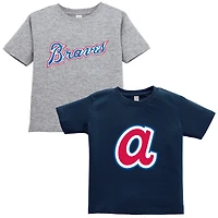 Toddler Soft as a Grape Navy/Gray Atlanta Braves Cooperstown Collection Two-Pack T-Shirt Set