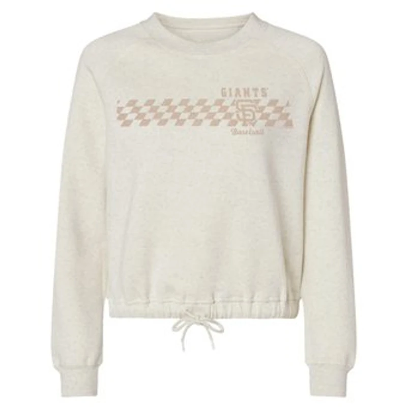 Women's Soft as a Grape Natural San Francisco Giants Tonal Checkered Sweatshirt
