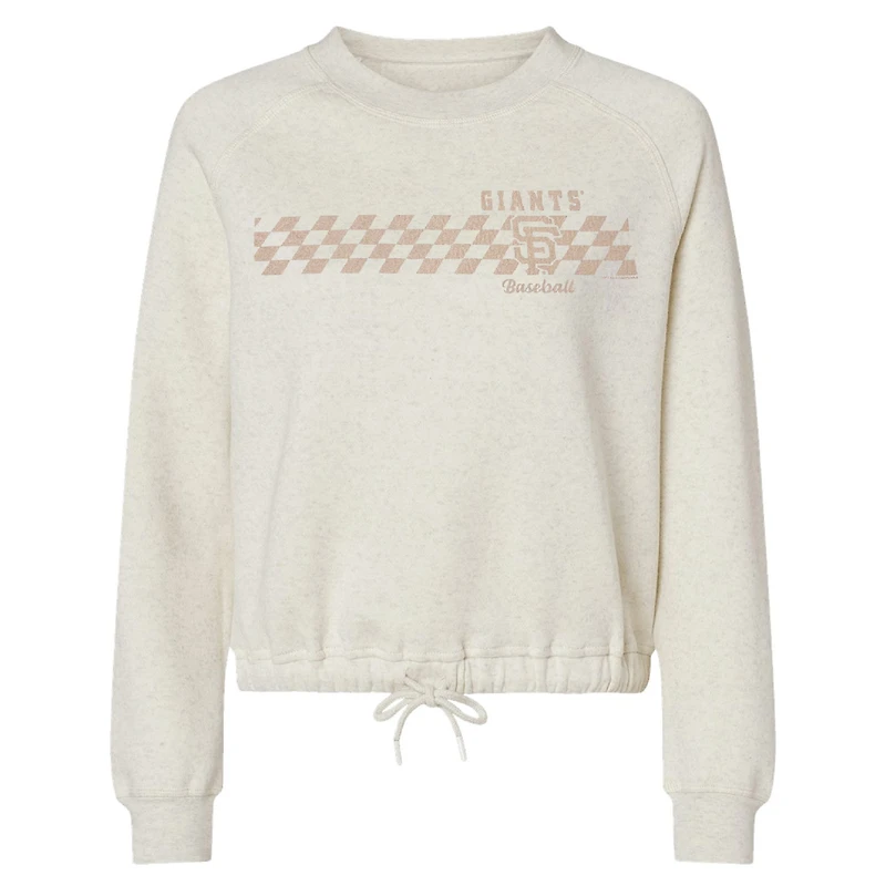 Women's Soft as a Grape Natural San Francisco Giants Tonal Checkered Sweatshirt