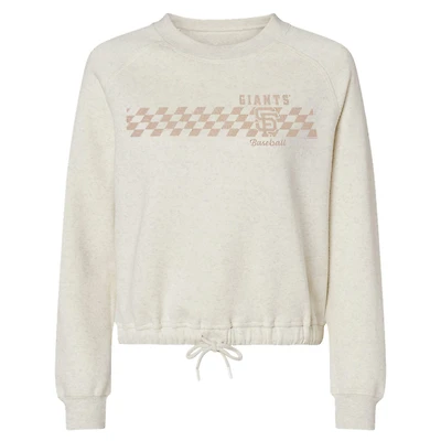 Women's Soft as a Grape Natural San Francisco Giants Tonal Checkered Sweatshirt