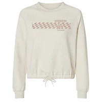 Women's Soft as a Grape Natural Los Angeles Dodgers Tonal Checkered Sweatshirt