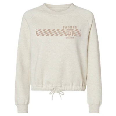 Women's Soft as a Grape Natural San Diego Padres Tonal Checkered Sweatshirt